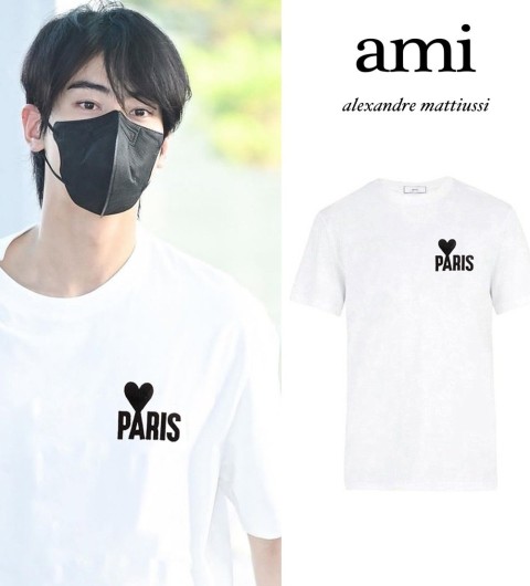 [AMI PARIS] 아미 파리스 체인자수 커플 반팔 티셔츠