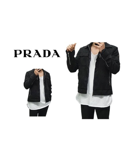 프라다 지퍼 스웨이드 자켓