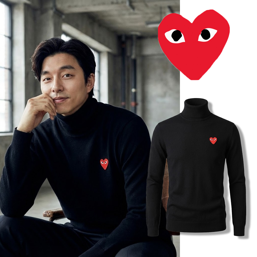 꼼데가르송 폴 캐시 폴라 니트 - 블랙