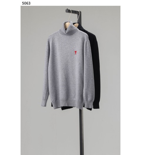 아미 하트 로고 메리노 울 터틀넥 니트 - 2 Color #5063