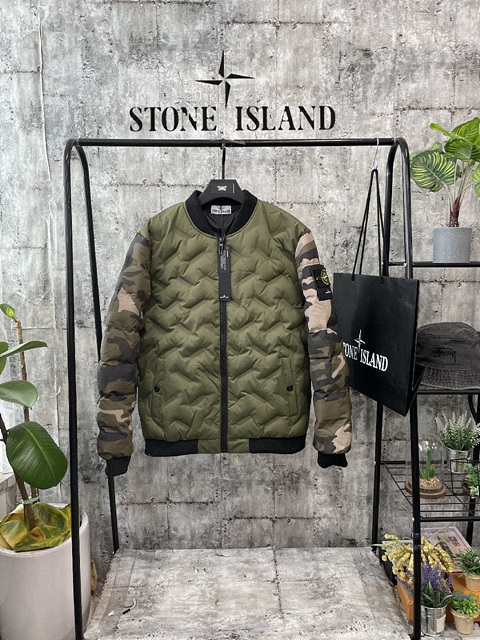 스톤아일랜드 카모배색 패딩점퍼 (2color)