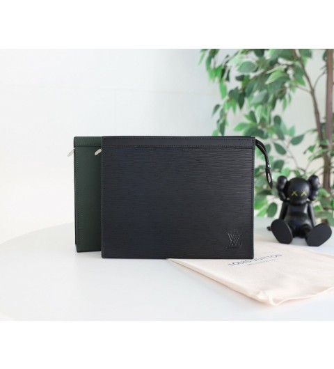 루이비통 포쉐트 보야주 타이가 에피세아 글래시어 클러치 - 2 Color