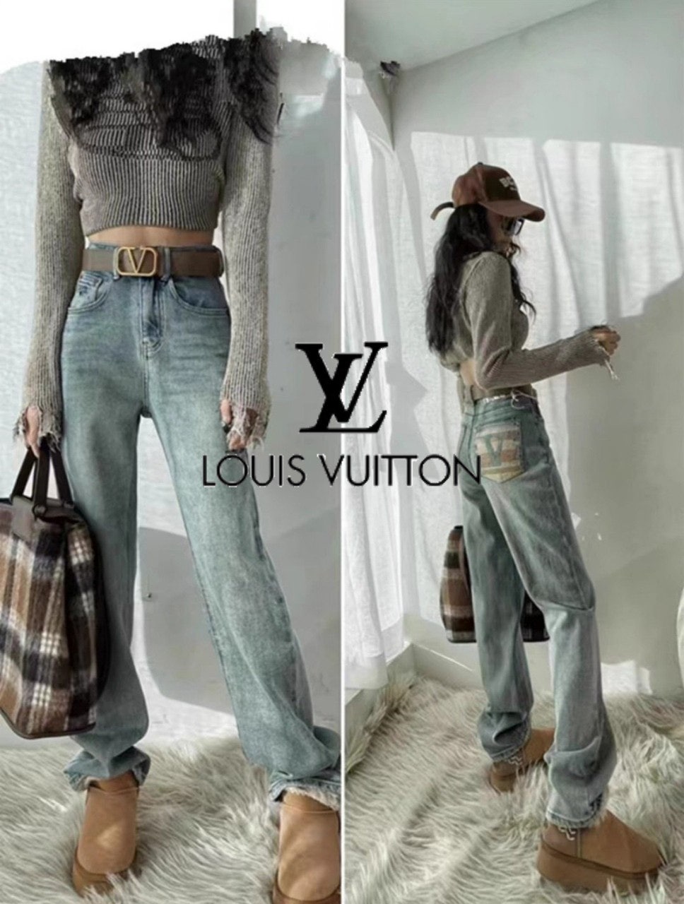 LV 루이비통 포켓 로고 데님 팬츠 (M~XL)