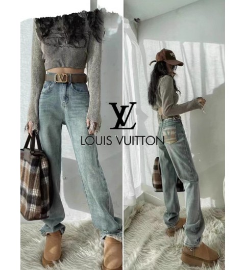 LV 루이비통 포켓 로고 데님 팬츠 (M~XL)