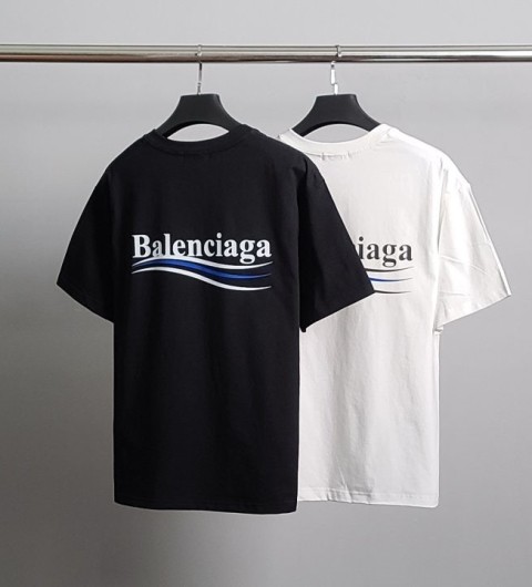 [BALENCIAGA] 블루 웨이브 코튼 반팔티 2color