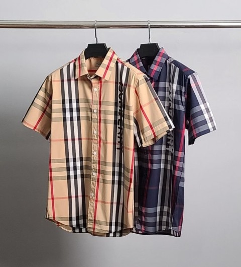 [BURBERRY] 페인팅 라인체크 반팔 셔츠 2color