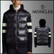 몽클레어 로고 패치 니트 패딩자켓