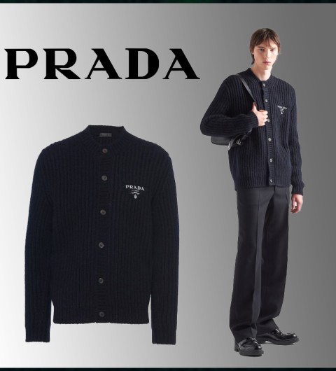 프라다 캐시고라 폴로 가디건 - 블랙