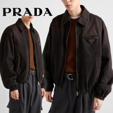 프라다 페디드 데님 블루종 봄버