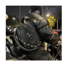 떠그 클럽 풀 레더 드래곤 메신저 백 블랙