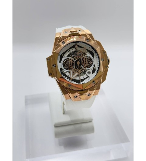 위블로(HUBLOT)샹블루 2세 킹골드 화이트 파베 (국내공장 AS가능)