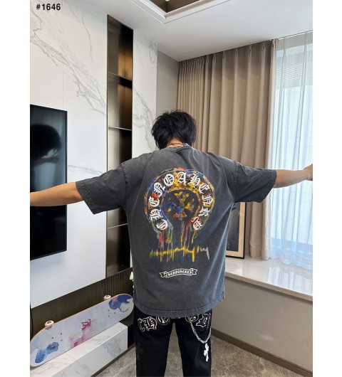 크롬하츠 멀티 페인팅 반팔 티셔츠