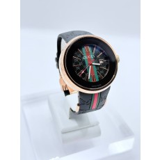 구찌 삼선 금장 블랙 러버밴드 시계 (국내공장 AS가능)