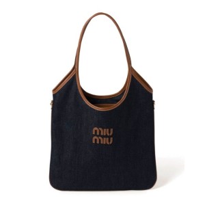 미우미우 아이비 숄더백 데님 블루