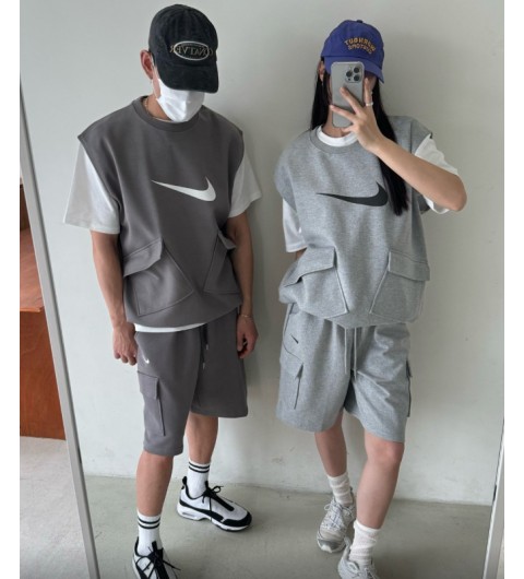나이키 로고 합포 포켓 조끼 세트 4color