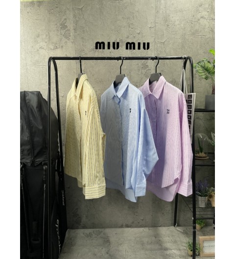 미우미우 자수로고 오버셔츠 (여성용) 3color