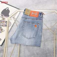 에르메스 포켓 H 오렌지탭 데님 팬츠