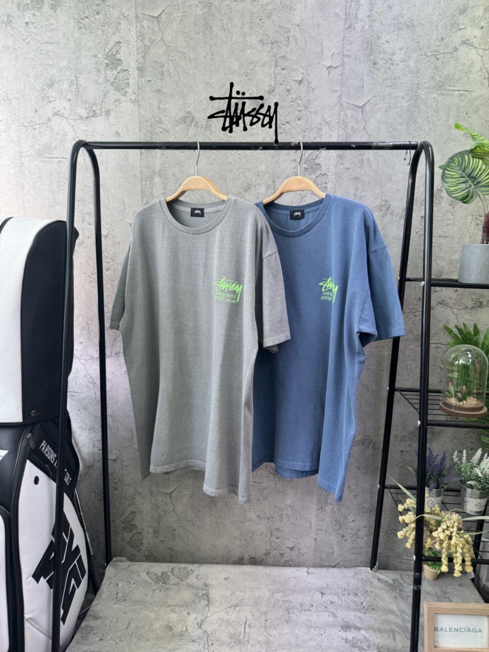 스투시 민트로고 피그먼트 반팔티 (2color)