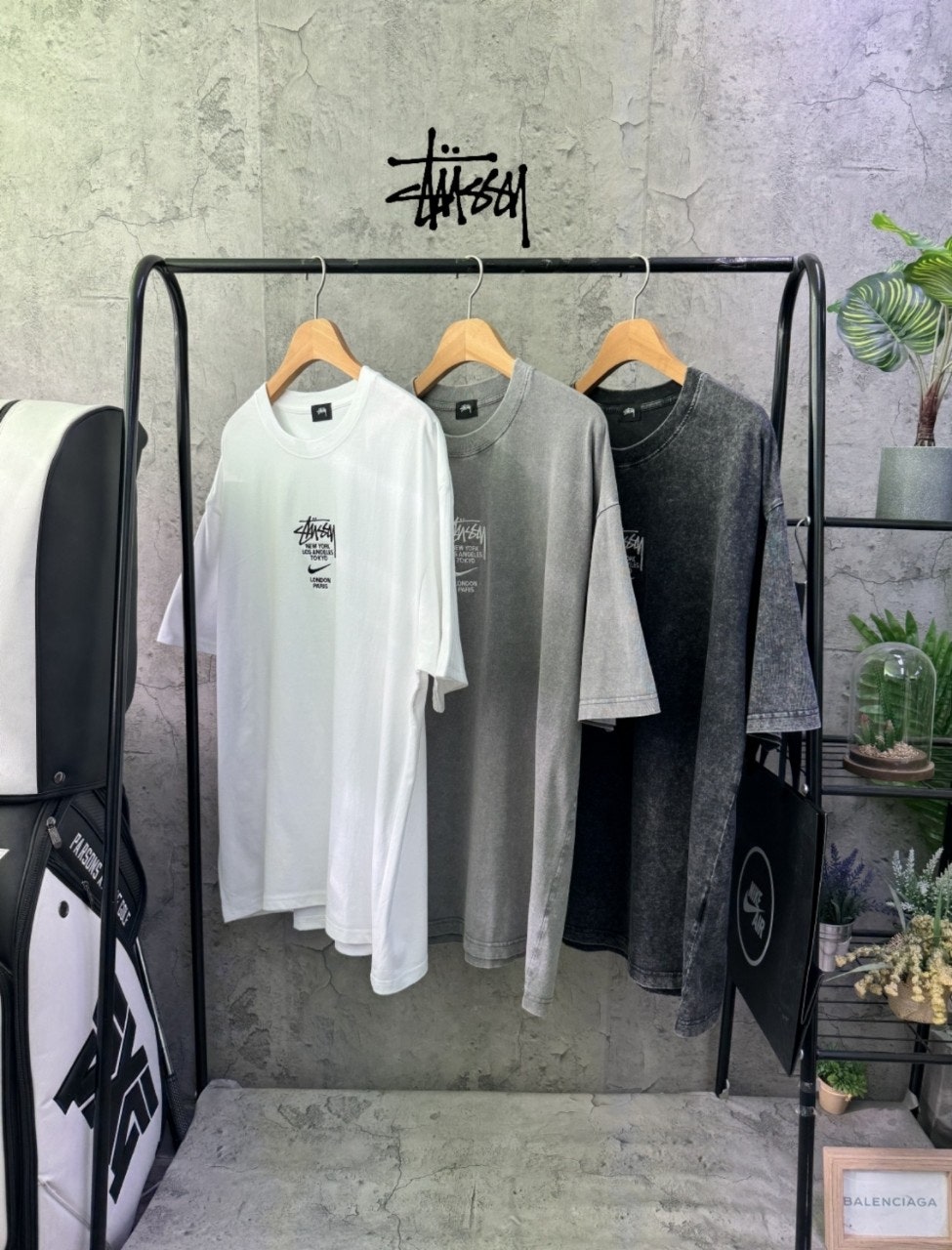 스투시 자수로고 피그먼트 반팔티 (3color)