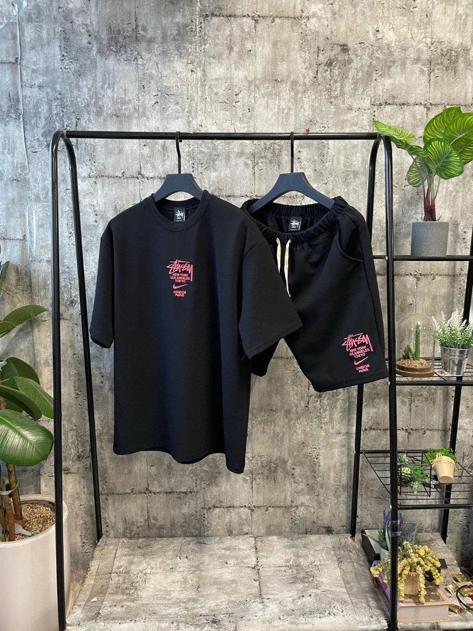 스투시 X 나이키 반팔 셋업 (3color)