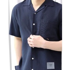 톰브라운 썸머 라미 오픈카라 반팔셔츠