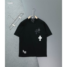 크롬하츠 세메터리 레더 패치 라운드 반팔티