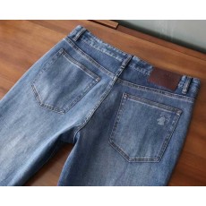 에르메스 쉐도우홀스 브라운패치 스판 데님진