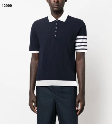 톰브라운 4바 완장 클래식 카라 반팔 니트 풀박스 - 2 Color