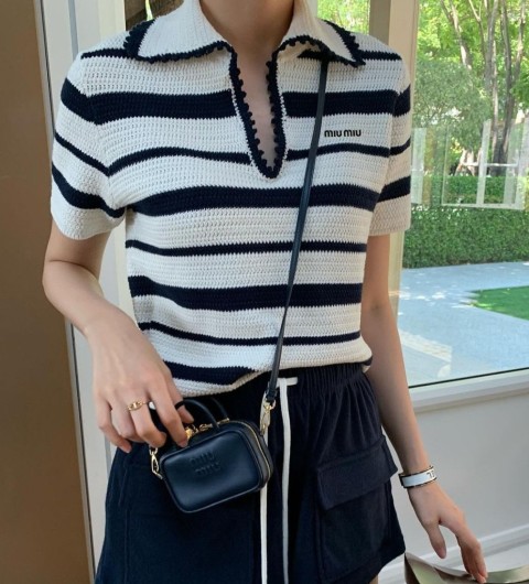 미우미우 스티치 카라니트 여성용 (2color) -20364