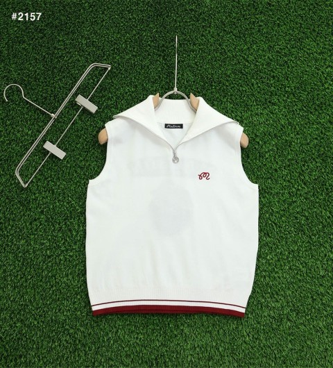 말본 여성 버킷 포인트 하프 집업 니트 베스트