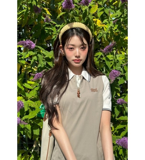 미우미우 여성 장원영 피케 원피스