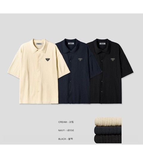 프라다 플리츠 반팔셔츠 (3color) -20374
