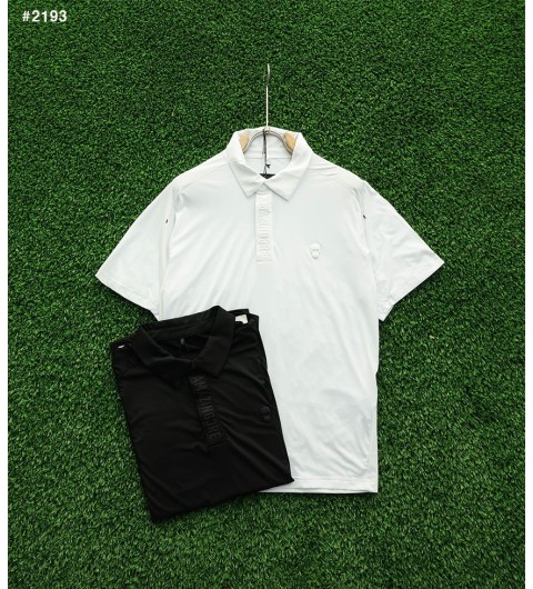 어메이징크리 여성 버튼 레터링 반팔 카라 반팔티 - 3 Color