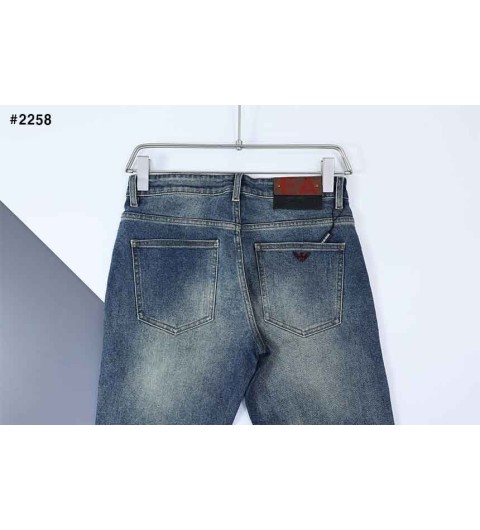 알마니 레드 로고 데님 팬츠 청바지