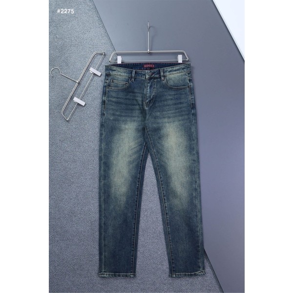 구찌 GG 히스테리아 로고 워싱 데님 청바지-레플리카 사이트 쇼핑몰