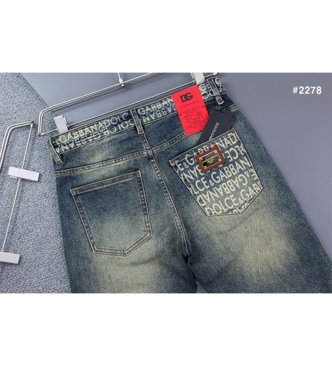 돌체앤가바나 이니셜 로고 DG 워싱 데님 청바지