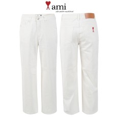 아미 화이트 와이드 데님 팬츠