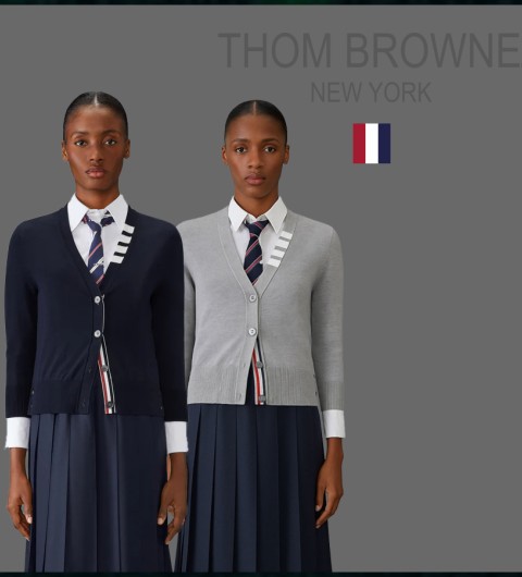 톰브라운 여성 사선 저지 스티치 V넥 가디건 (풀박스) - 2 Color