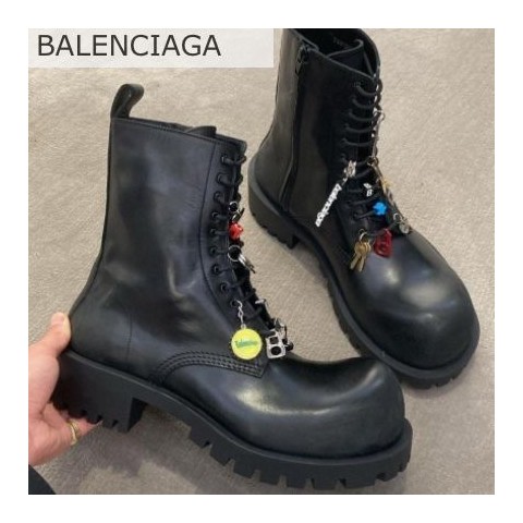 발렌시아가 허머 레이스업 부티 블랙