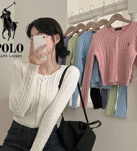 세일 - 폴로 여성 자수 꽈배기 가디건 0023 - 6 Color
