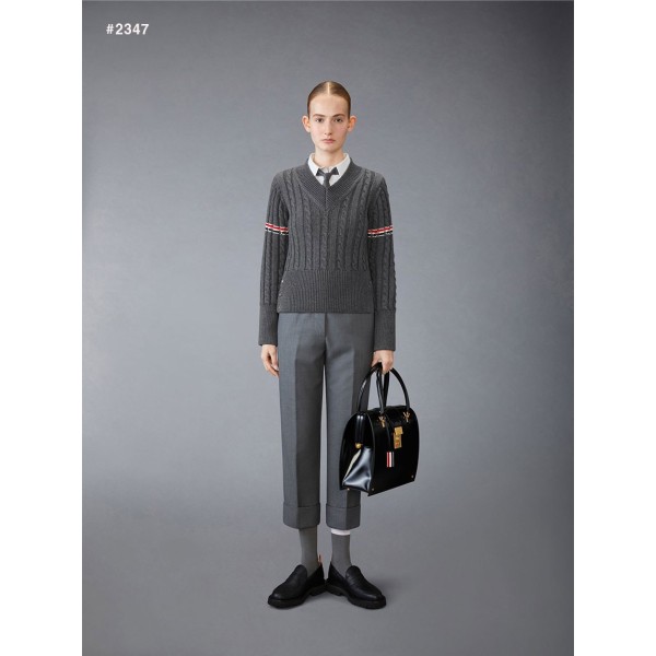 톰브라운 여성 밀라노 암밴드 케이블 V넥 니트 - 풀박스-레플리카 사이트 쇼핑몰