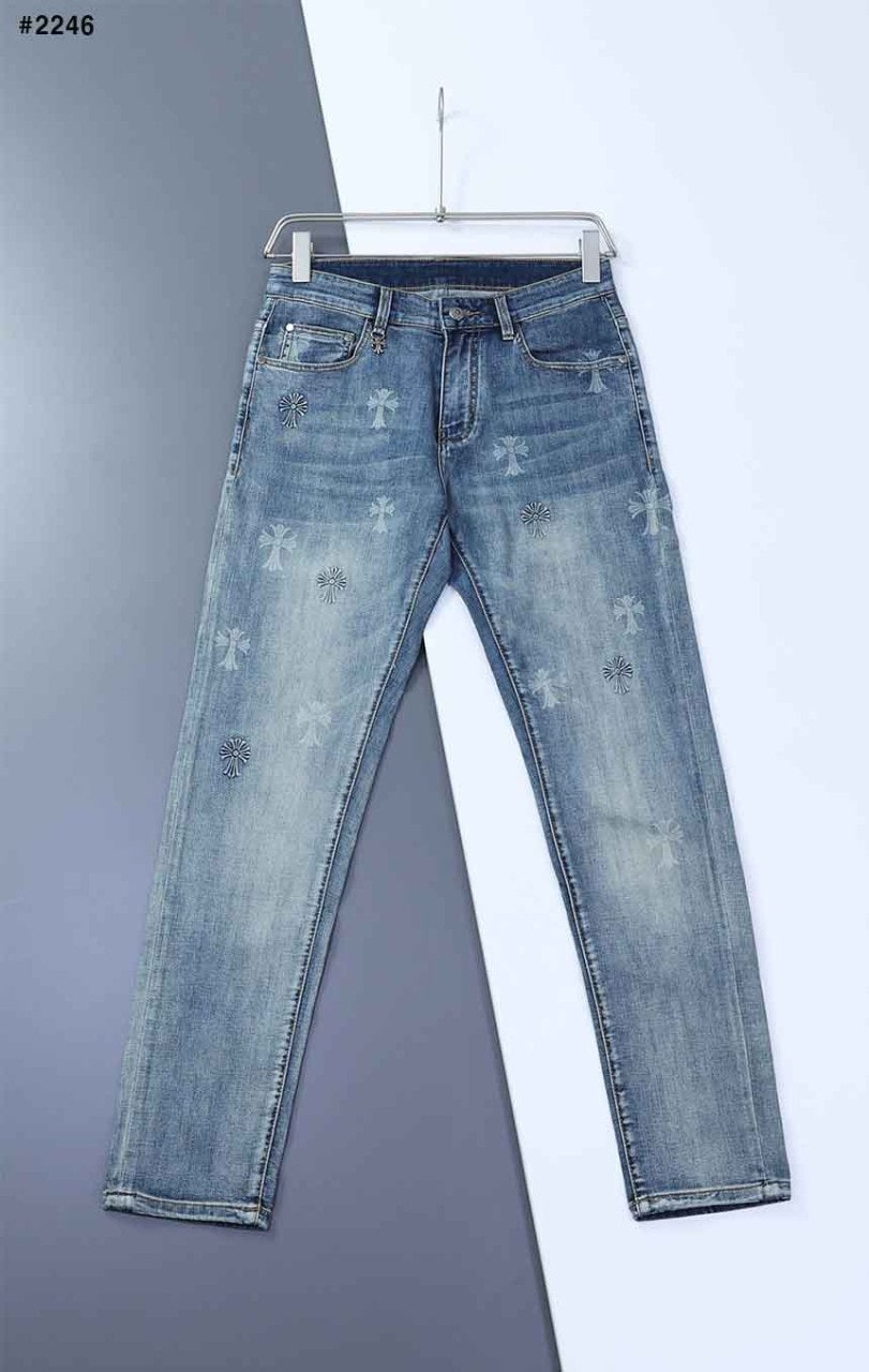 크롬하츠 크로스 패턴 데님진