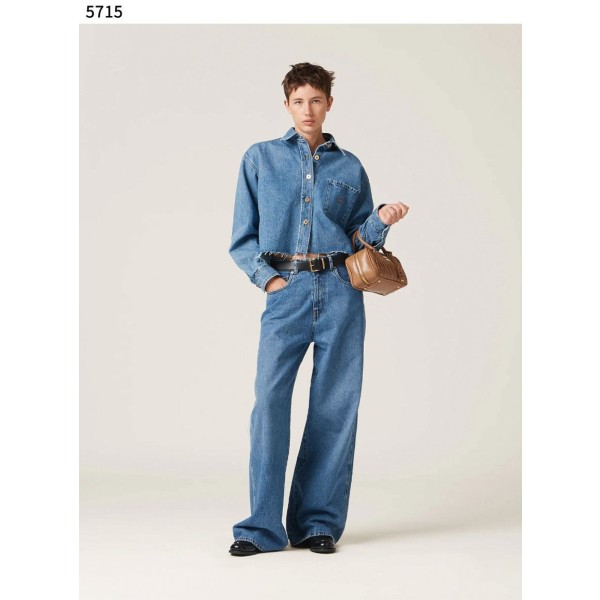 미우미우 여성 수입고급 여성 일자핏 데님진-레플리카 사이트 쇼핑몰