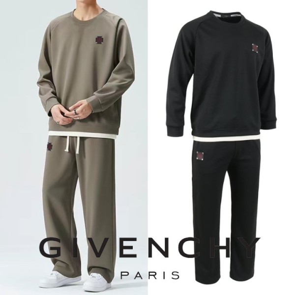 지방시 4G 레더로고 레이어드 맨투맨 셋업 (2color)-레플리카 사이트 쇼핑몰