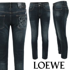 로에베 아나그램 믹스 나염 진청 슬림 일자진