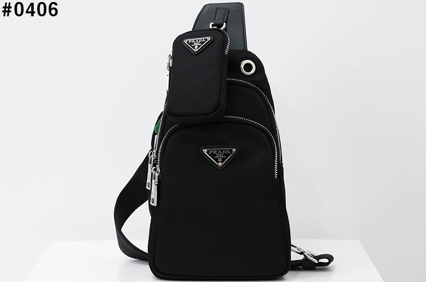 프라다 삼각로고 리나일론 슬링백