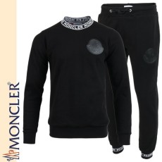 몽클레어 가죽 로고 맨투맨 셋업