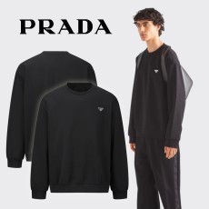 프라다 테크니컬 삼각 로고 코튼 맨투맨