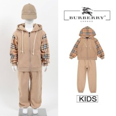 버버리 키즈 체크 후드집업 셋업 -베이지-