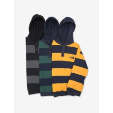 노스페이스 스트라이프 럭비 후드 맨투맨 (6color) -20409